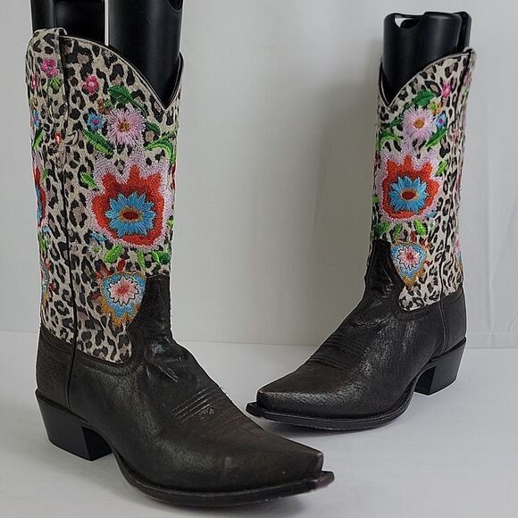 Macie Bean Womens Snow Leopard Smokey and The Bandit Western Boots - Picture 2 of 13